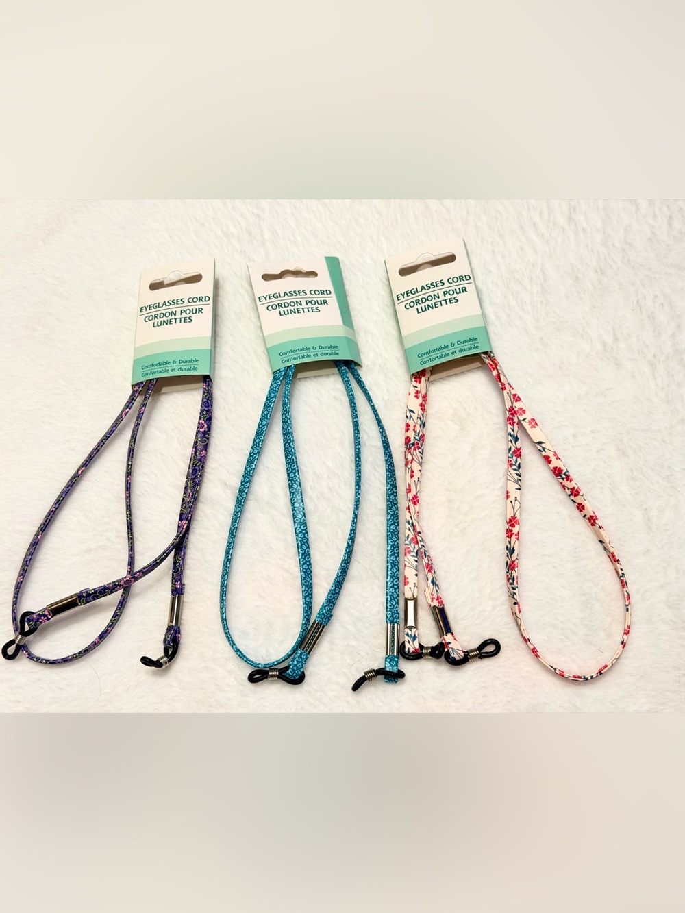 Set of 3 Patterned Eyeglasses Cord Lanyards NEW